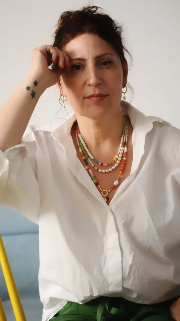 ⁦שרשרת ספרינג 3 שורות צבעונית חגיגית שבועות⁩ – תמונה ⁦3⁩