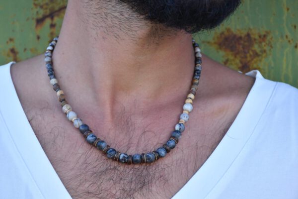 ⁦סט שרשראות אדמה ואבן - ג'ספר ולברדורייט⁩ – תמונה ⁦3⁩