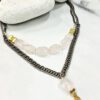⁦שרשרת כפולה - רוזקוורץ וגורמט כסף מושחר⁩ – תמונה ⁦2⁩