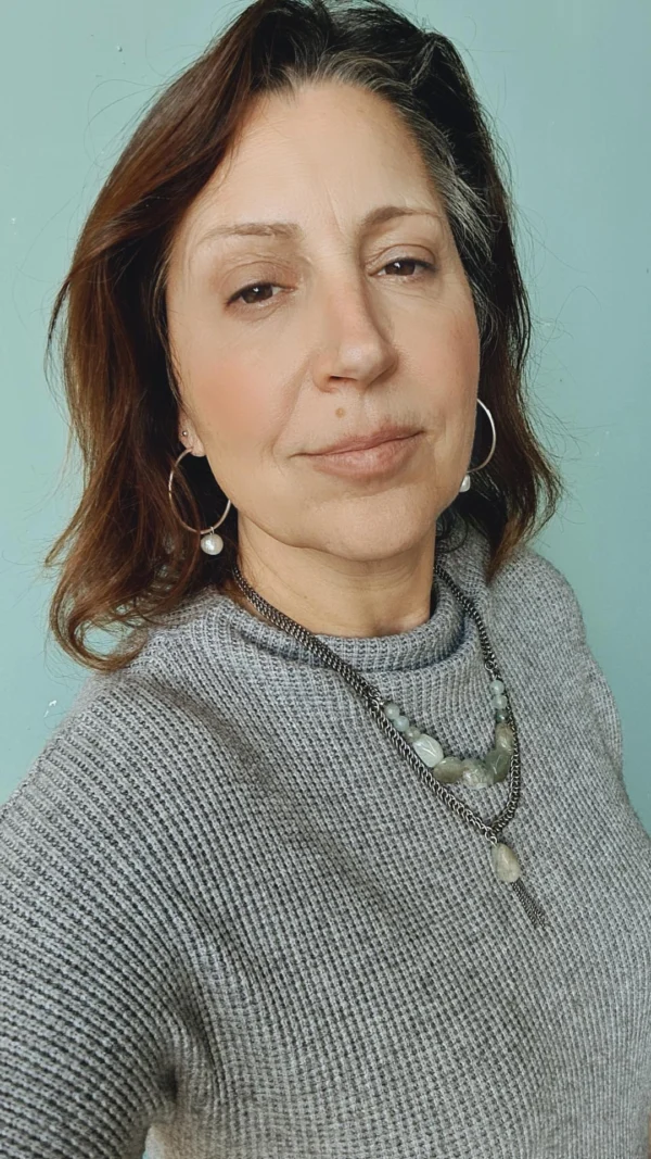 ⁦שרשרת כפולה - אקווה מרין וגורמט כסף מושחר⁩ – תמונה ⁦4⁩