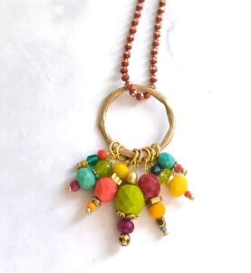 שרשרת אשכול שמח גדול שרשרת טורקיז