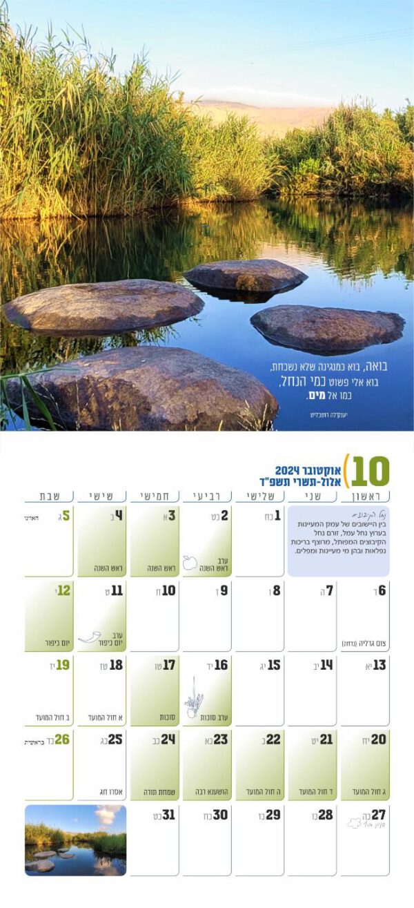 ⁦לוח שנה לשנת תשפ"ה 24-25 - מעיינות בעמק⁩ – תמונה ⁦4⁩