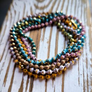 שרשרת/צמיד מתלפף דיסקית צבעי פסטל