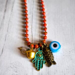 שרשרת טפו חמסה אדומה