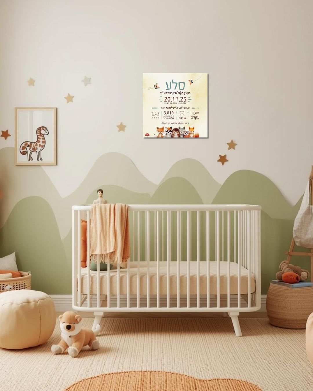 תעודת זהות לתינוק/ת בעיצוב חיות יער – תמונה 2